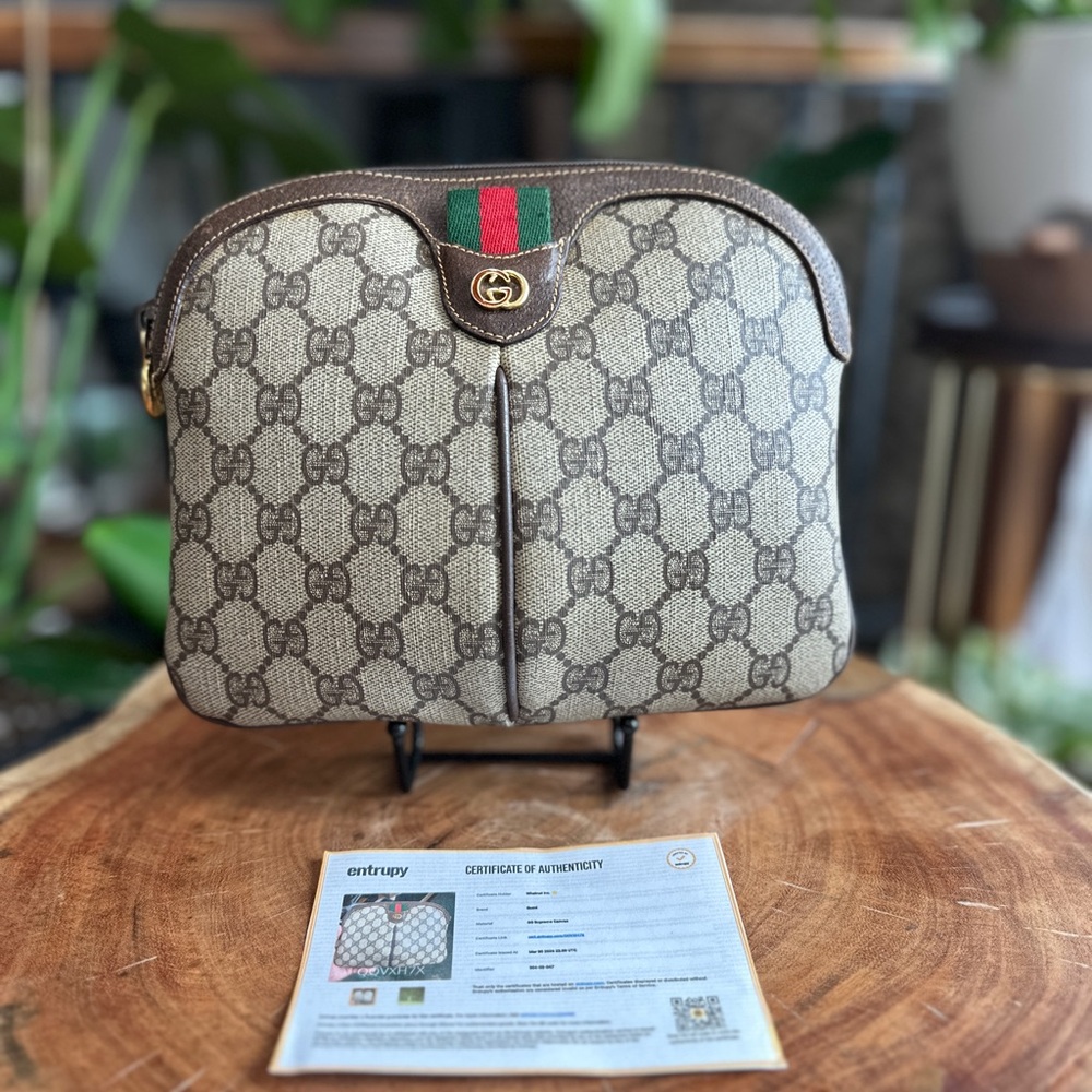 Vintage Gucci GG Supreme Ophidia Mini Crossbody Bag Certificate of Authenticity